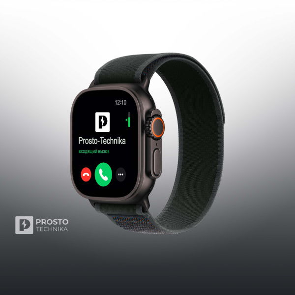 Часы Apple Watch Ultra 2, 49 мм, титан чёрного цвета, ремешок Trail чёрного цвета (2024) M/L